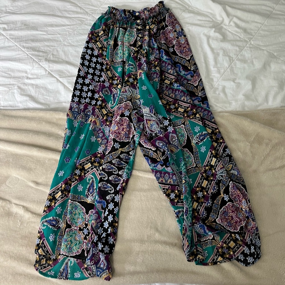 Free People Printed Boho Wide Leg Pants